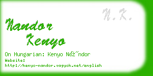 nandor kenyo business card